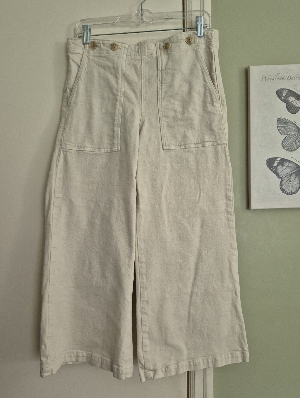 EUC Anthropologie Pilcro Cropped Sailor Wide-Leg Pants, 30